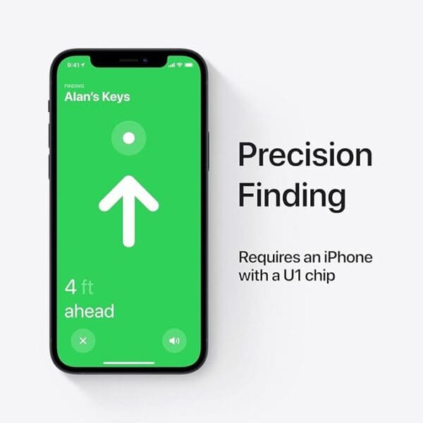 A phone with the words precision finding on it.