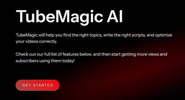 A red and black background with the words " typemagic ai ".